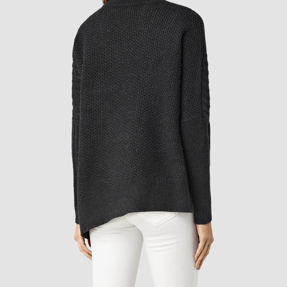 All Saints Riley Jumper Black Oversize Sweater - Picture 2 of 7